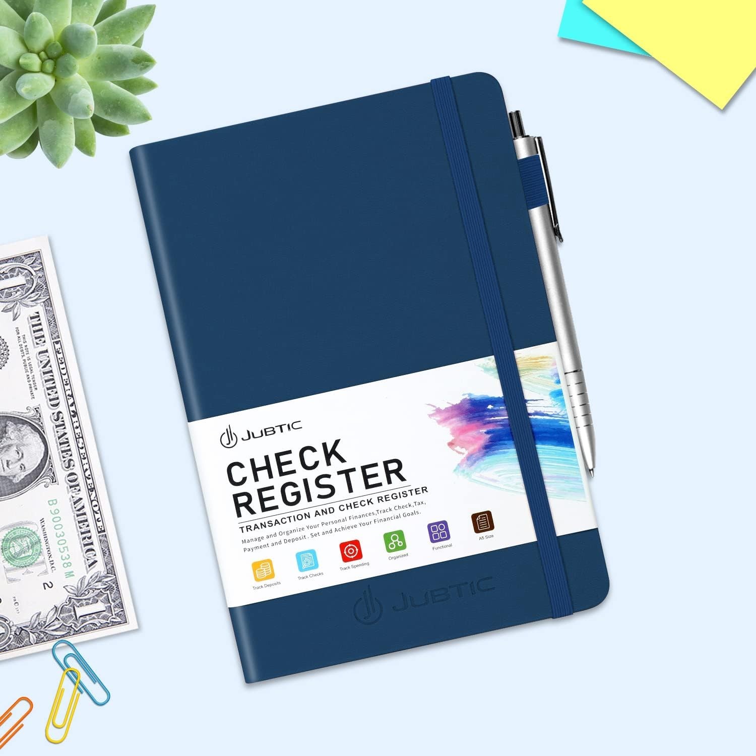 A5 Check Registers for Personal Checkbook, Ledger Transaction Registers Log B…