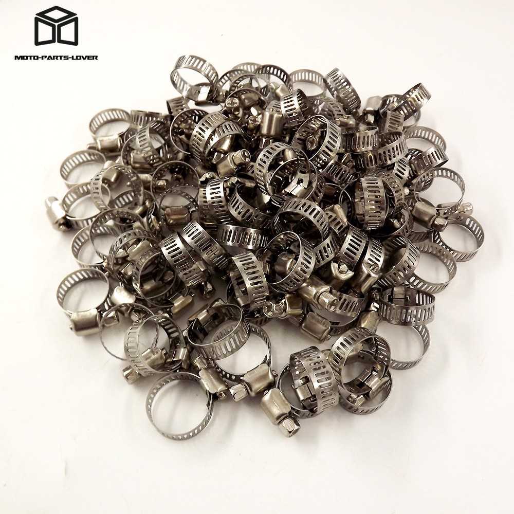 Adjustable Drive Hose Clamps Fuel Line Worm Clip 50 Pack 3/8In – 1/2In Clamp