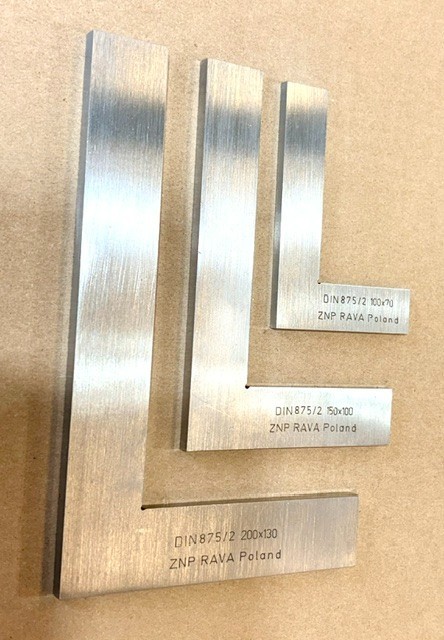 Set of 3 Precision Machinist Squares ZNP RAVA Poland DIN 875/2 – Excellent