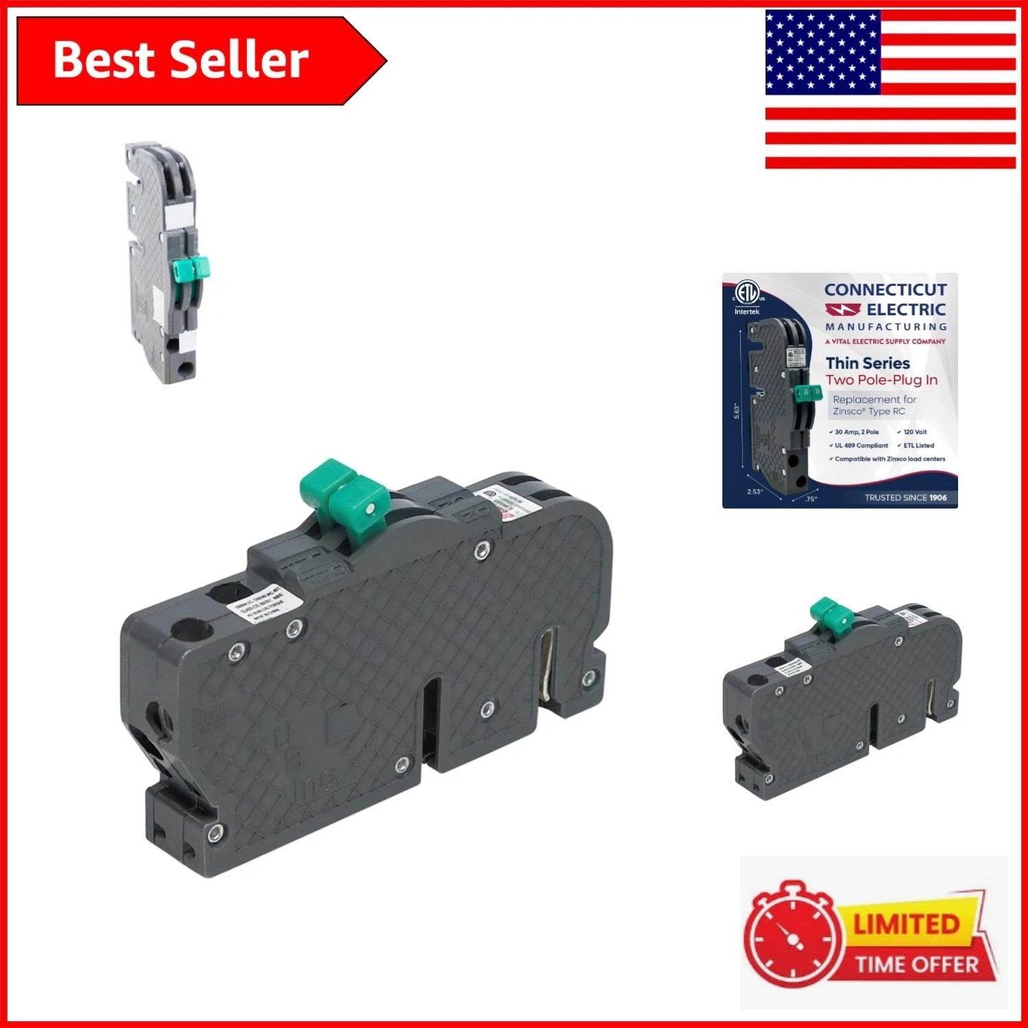 Reliable Zinsco RC3830 Circuit Breaker – 30 Amp, 240 Volt for Secure Protection