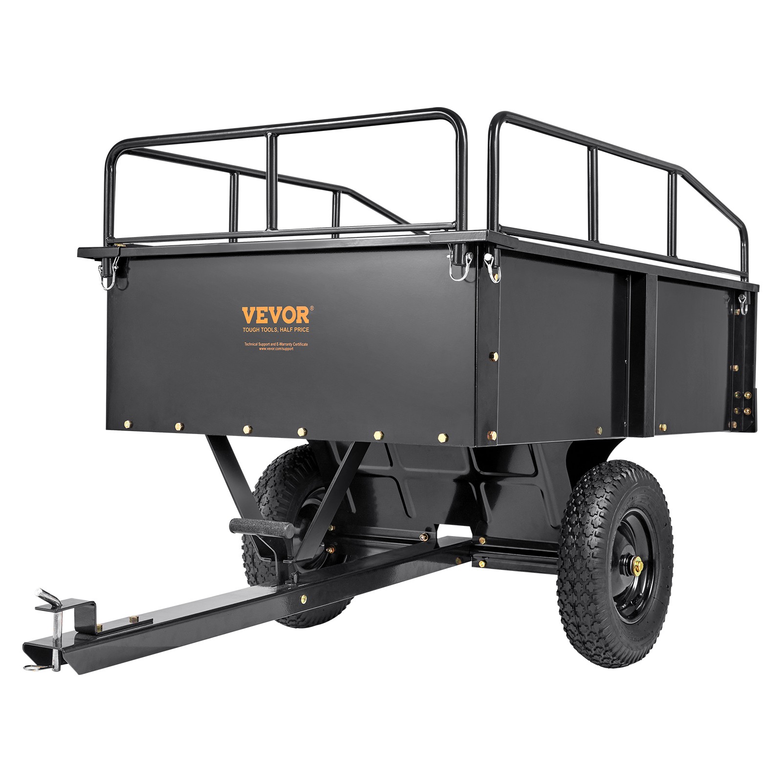 VEVOR Dump Trailer Tow Behind Dump Cart 750 lbs 12 Cu. Ft. Steel Construction
