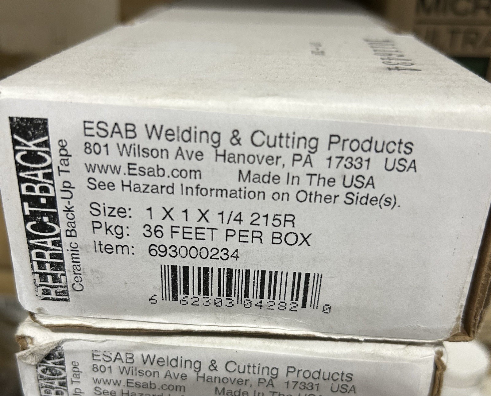 ESAB 693000234 Refrac-T-Back 215R Ceramic Weld Backing Tape Box of 36ft New
