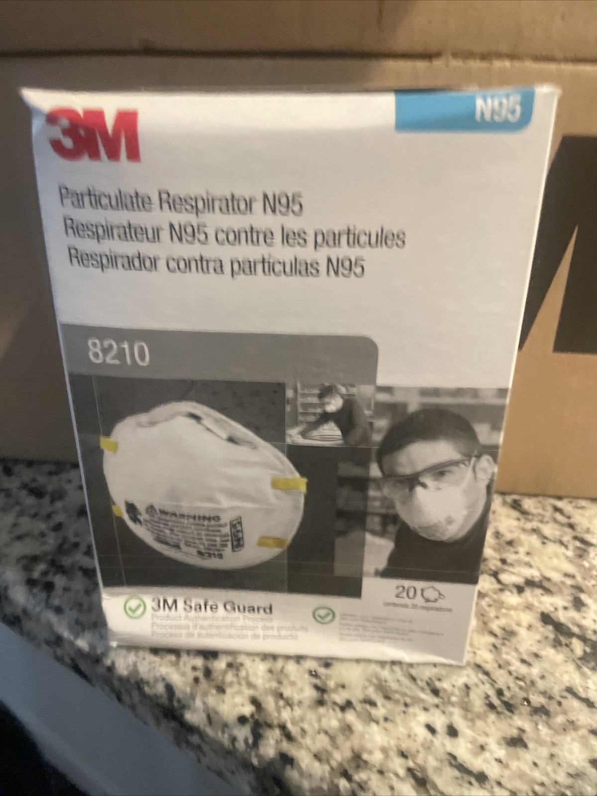3M 8210 N95 Particulate Respirator, 20 Per Box