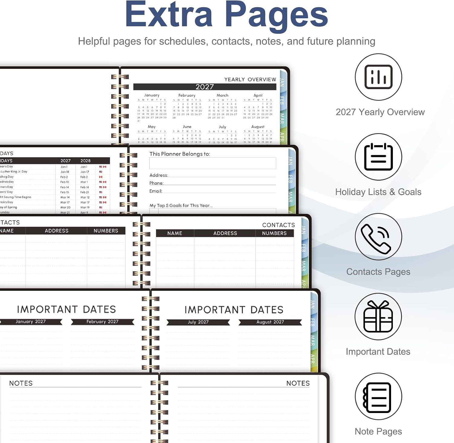 2027 Planner, Weekly and Monthly Calendar Planner Book, JAN 2027 – DEC 2027 | Le