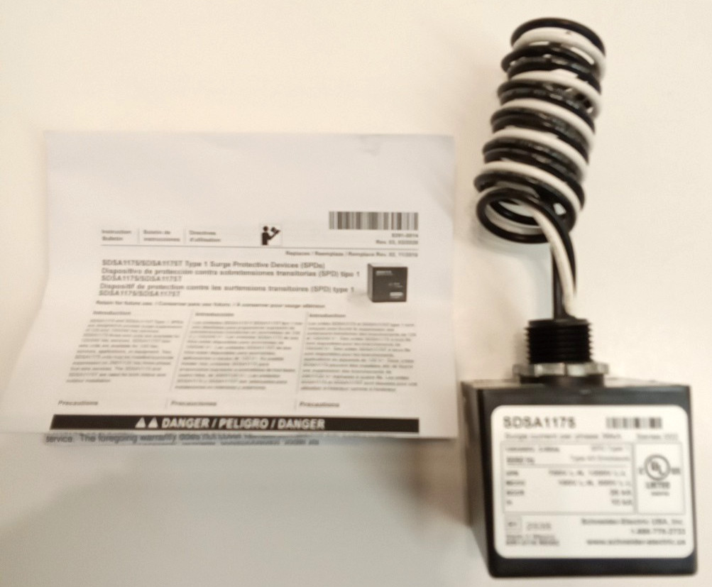 Square D SDSA1175 Surge Protection Device 120/240VAC 1 Phase 36kA 3 Wire Nema 4X