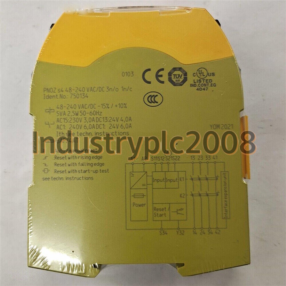 New 750134 Safety Relay For Pilz PNOZ s4 48-240VACDC 3n/o 1n/c