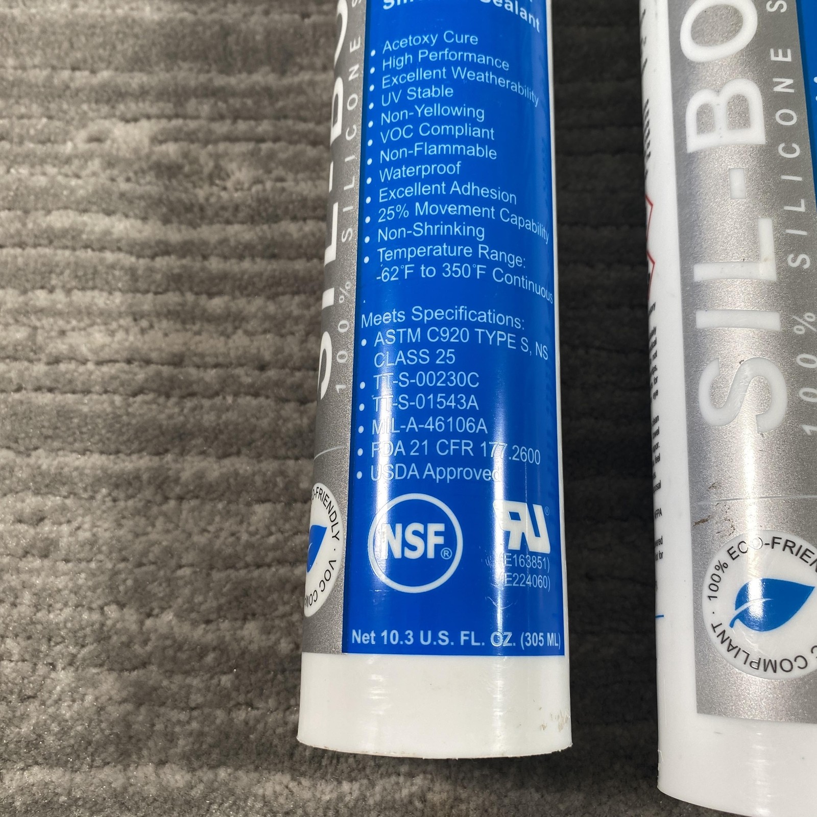Silco Sil-Bond RTV 4500 High Strength Silicone Caulk 3 Tubes Clear 10.3oz