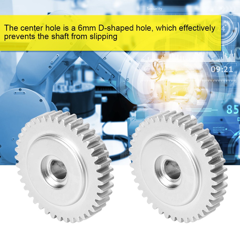 2Pcs Durable 40 Teeth D-Hole Gear For Robotics Metal Material Easy To Use