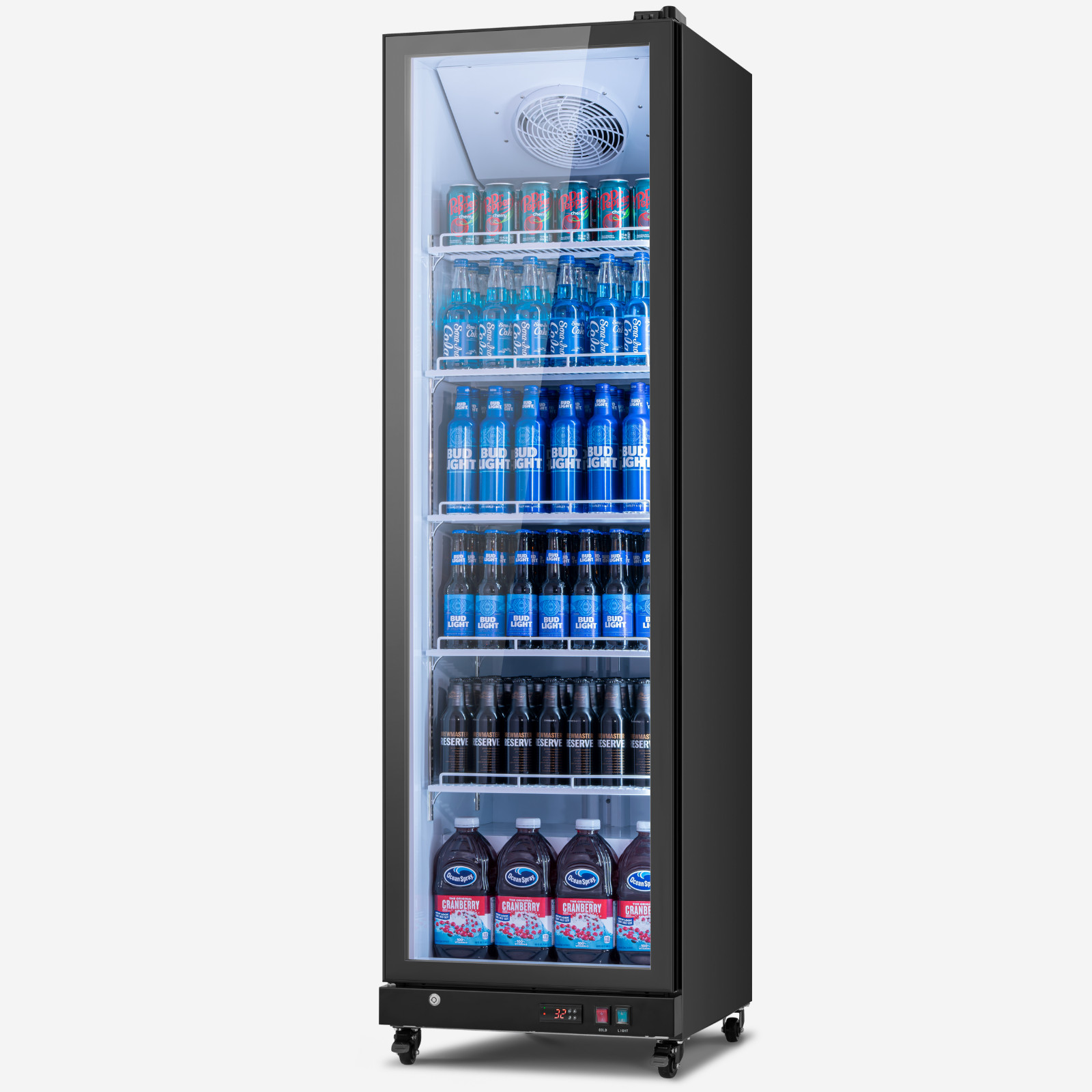 Yeego 12.4Cu.ft Commercial Glass Door Merchandiser Beverage Display Refrigerator