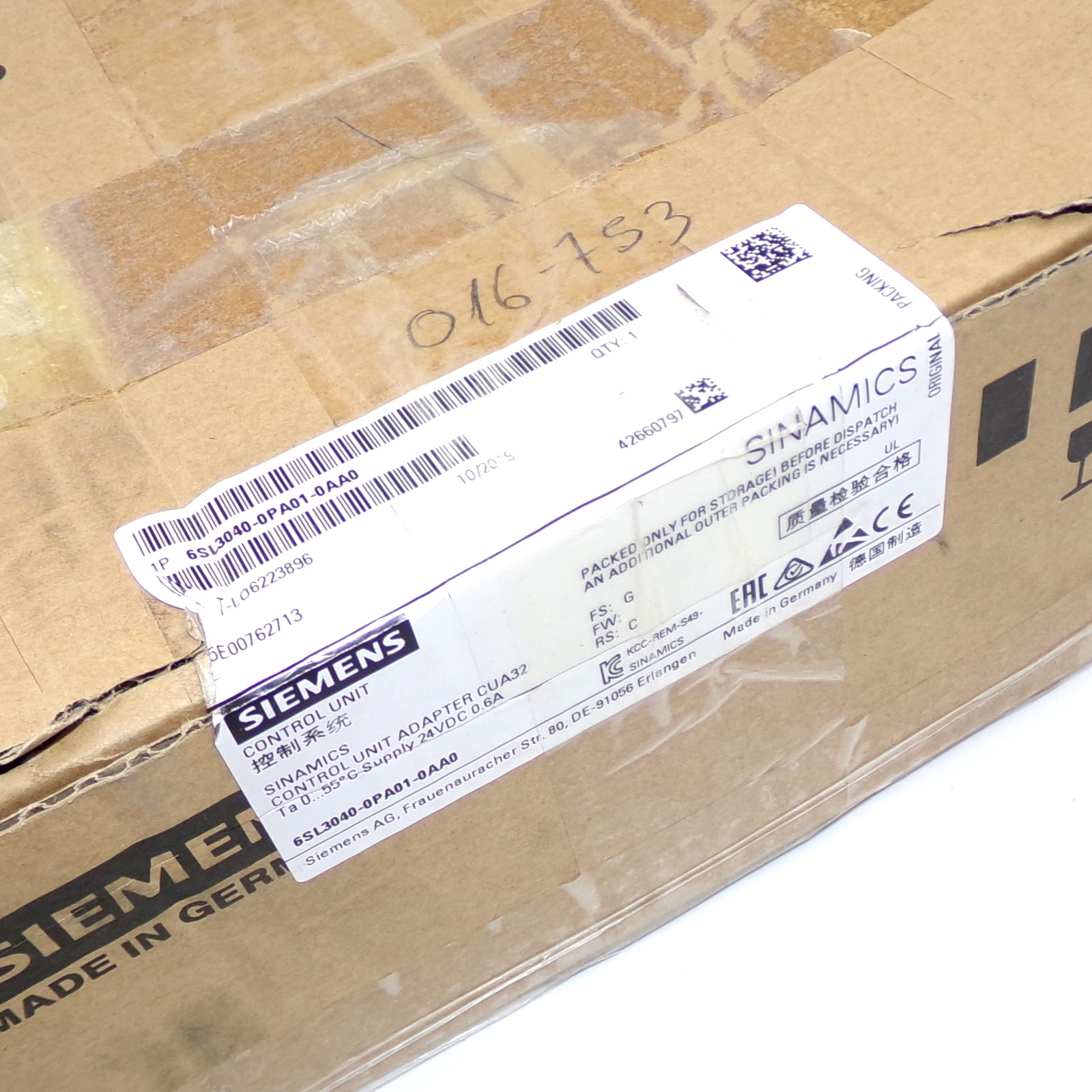 Siemens SINAMICS CUA32 Control Unit Adapter 6SL3040-0PA01-0AA0