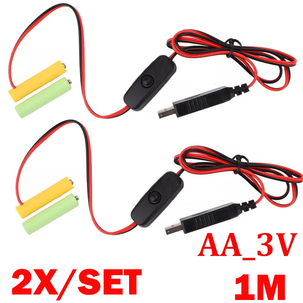 2X AAA Eliminator Cable Dummy-Battery Power Cord Replacement For 3V/4.5V/6V NEW