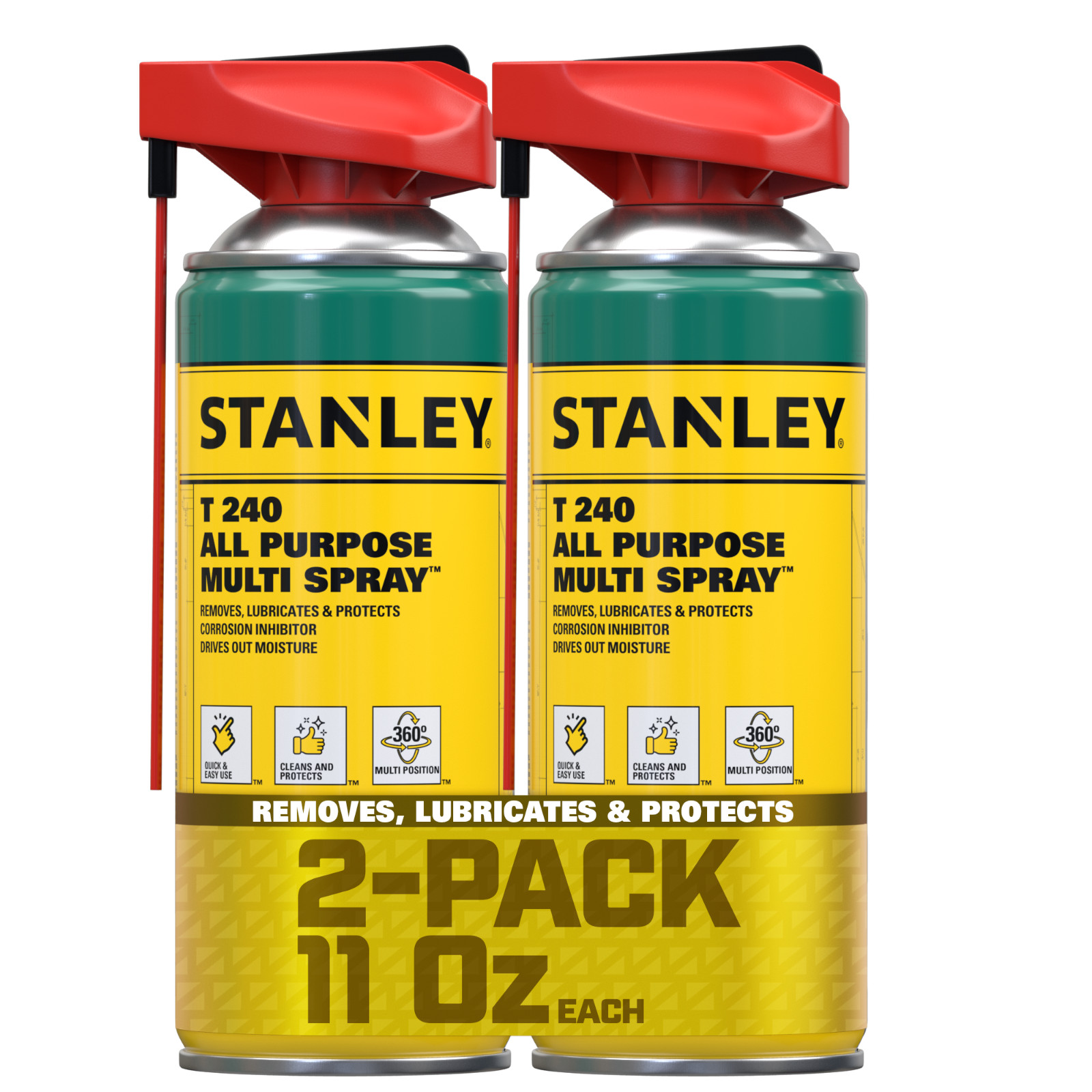 Stanley T240 All Purpose Multi Spray Corrosion Inhibitor Lubricant 11 oz 2 Pack