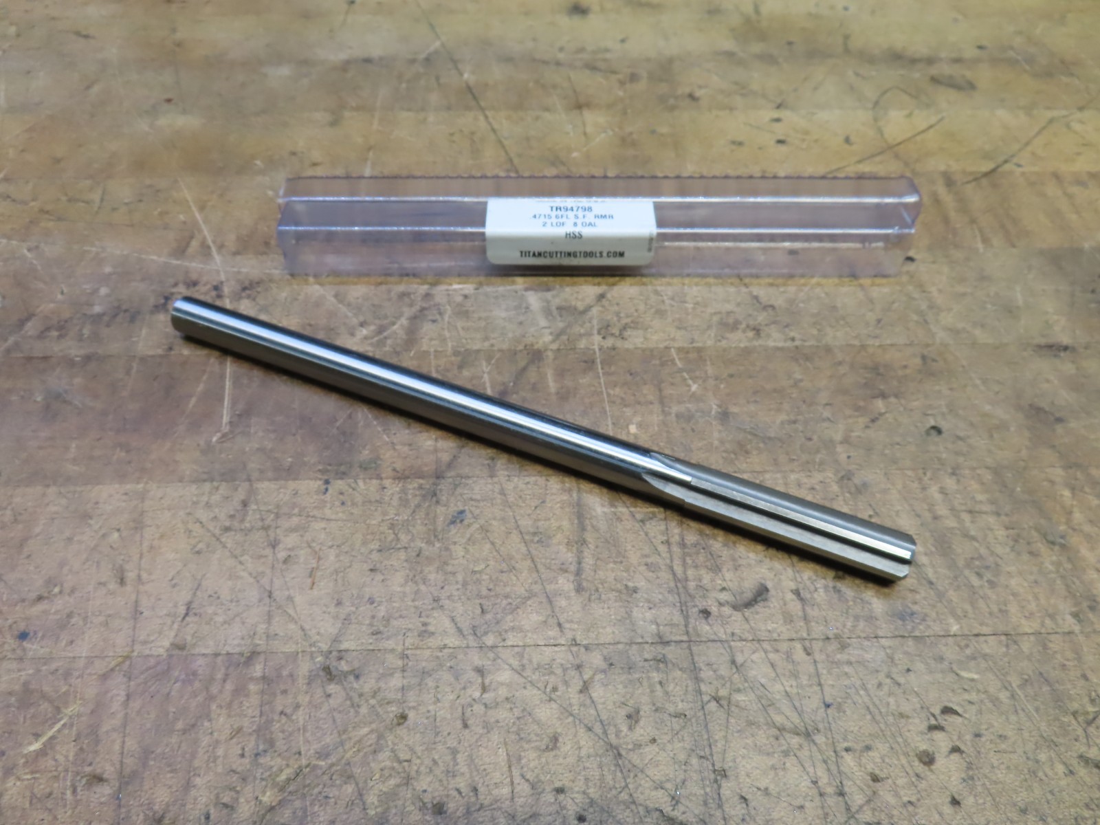 Titan USA .4715″ (12mm undersize .02mm) 6 flute HS chucking reamer