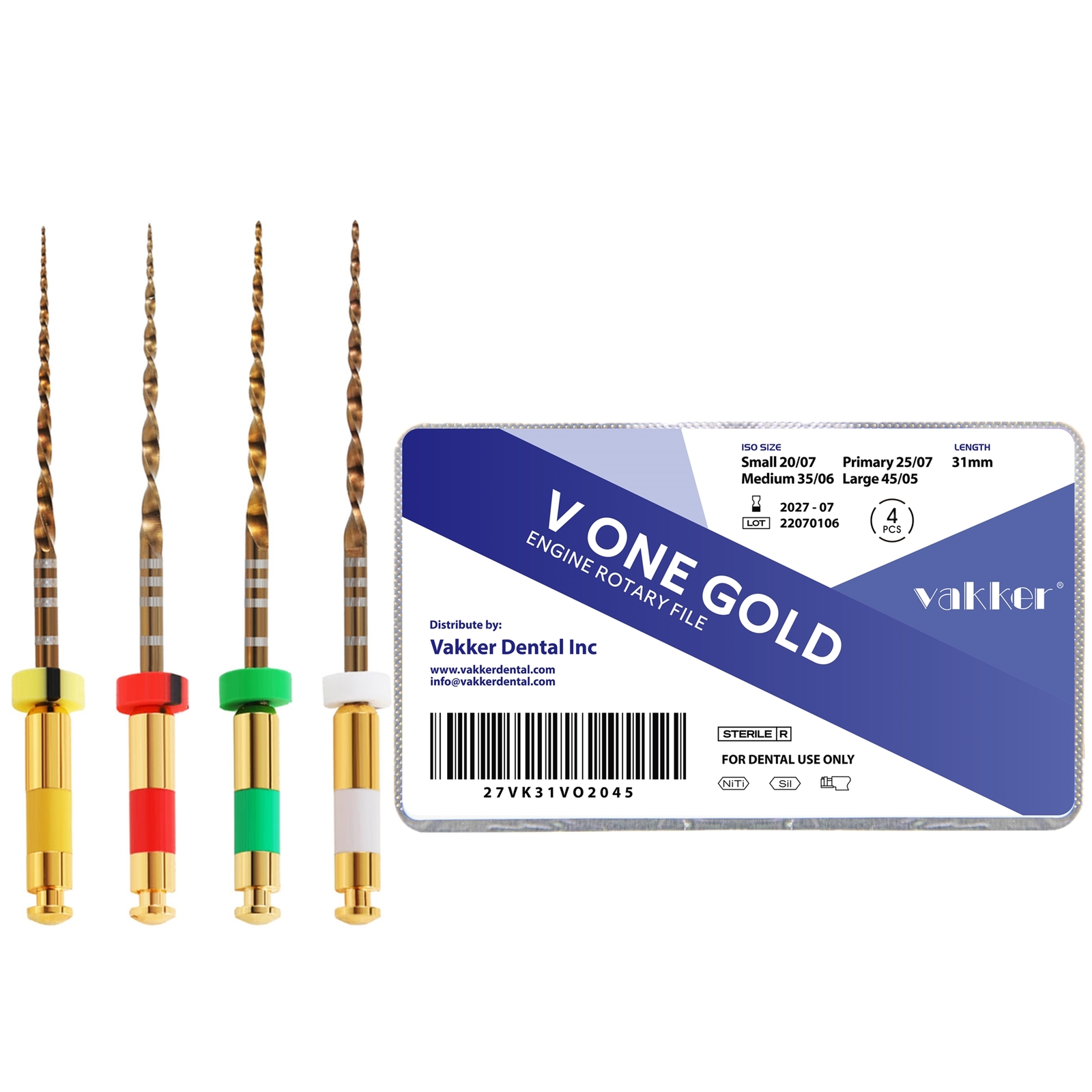Vakker Wave One Gold Engine Use Rotary Endo Files 21/25/31MM