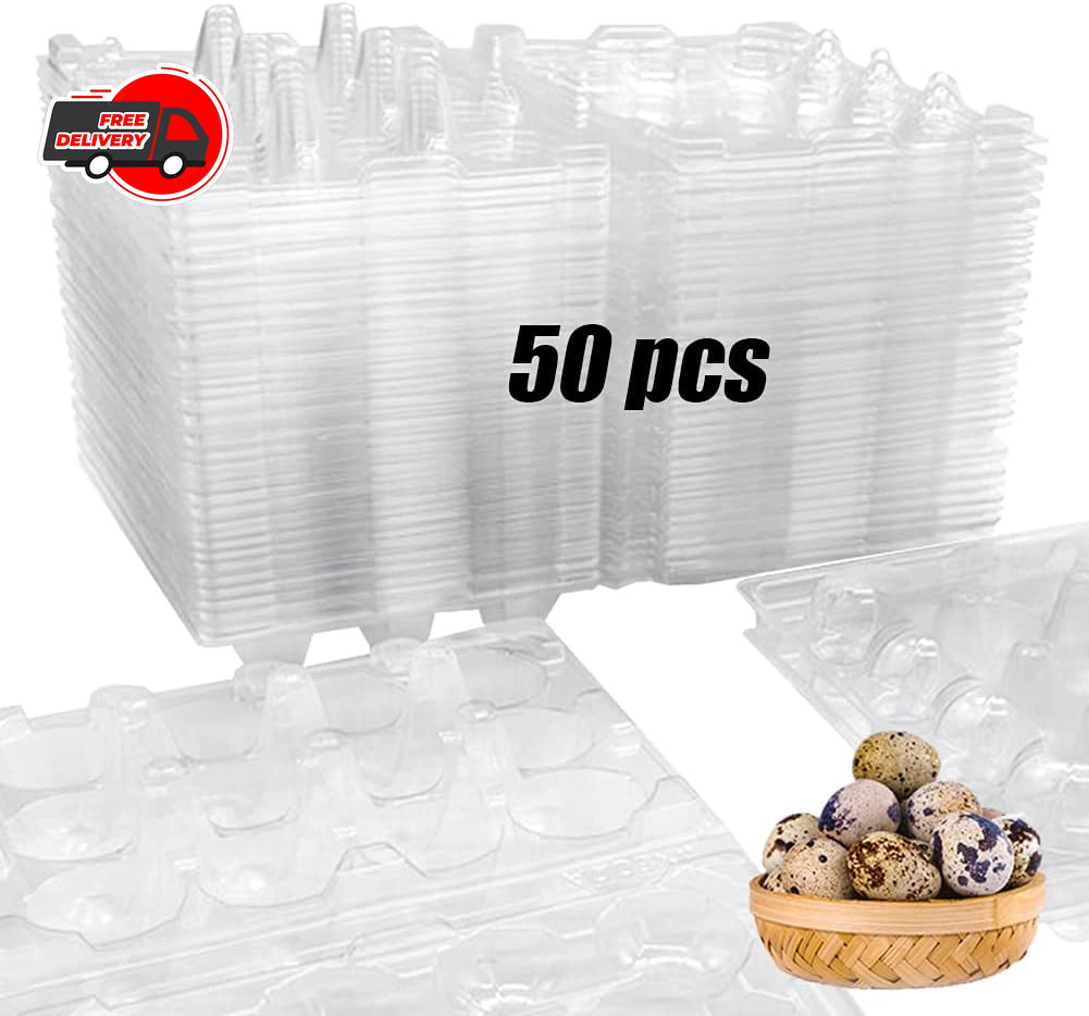 50 Pcs Quail Egg Cartons,12 Grids Small Egg Storage Holders,Quail Eggs Bulk Cart