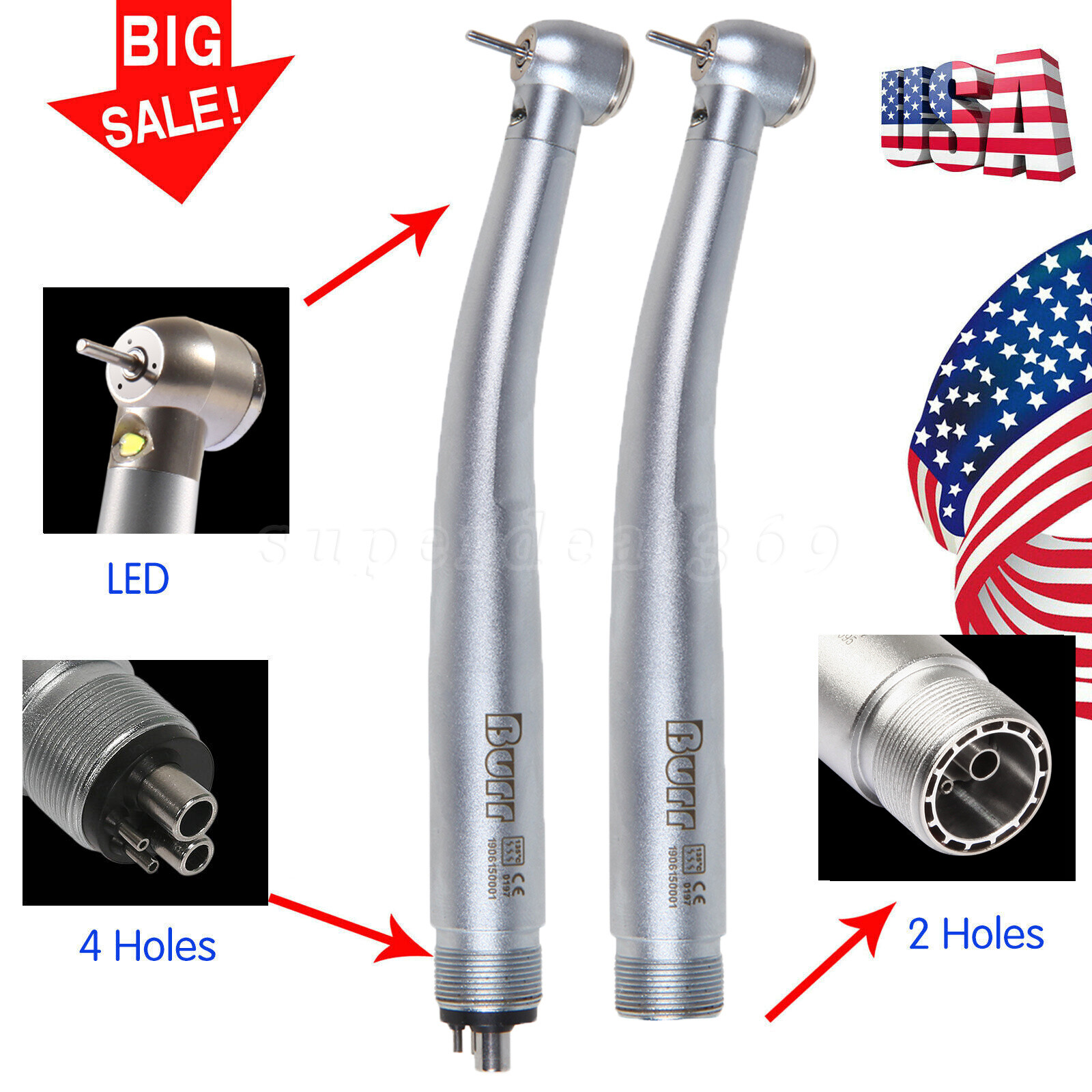 KaVo Style Dental LED E-generator Optic high speed handpiece 2Hole/4Hole ds