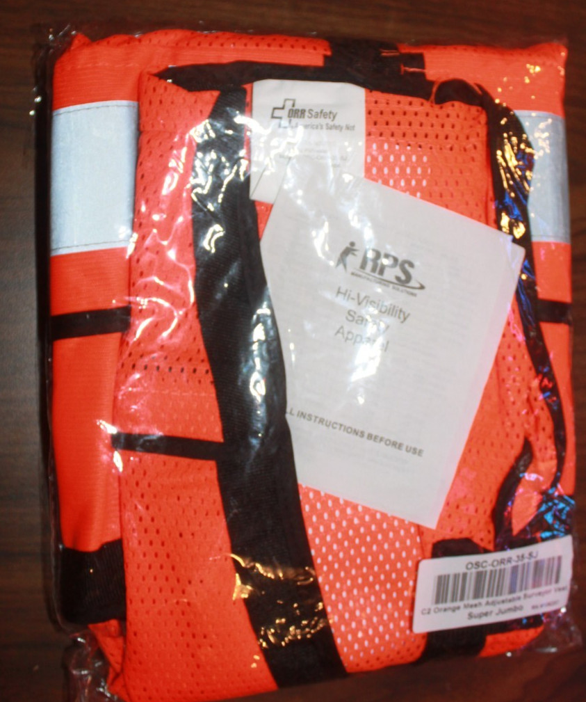 2 Pair MCR Safety Orange Hi Vis Work Gloves AND 2 ORR Safety Vests Retro XL-2XL