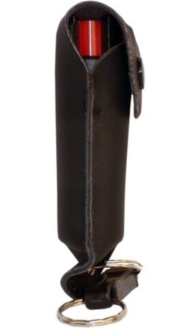 3 PK HOT ON MARKET! Pepper Shot Spray 1/2 Leather Case QUICK RELEASE Keychain