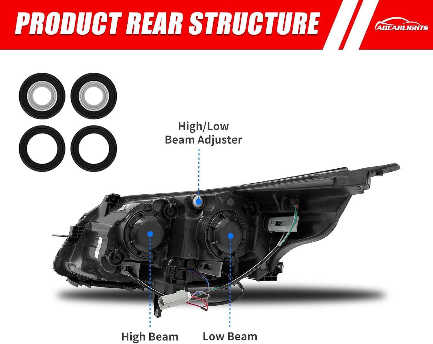 2013-2016 Chevy Malibu Limited Headlight Assembly Pair Black Amber Left Right