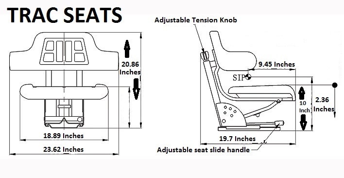 Blue Tractor Suspension Seat Fits Ford / New Holland 4000 4100 4110 4600 4610