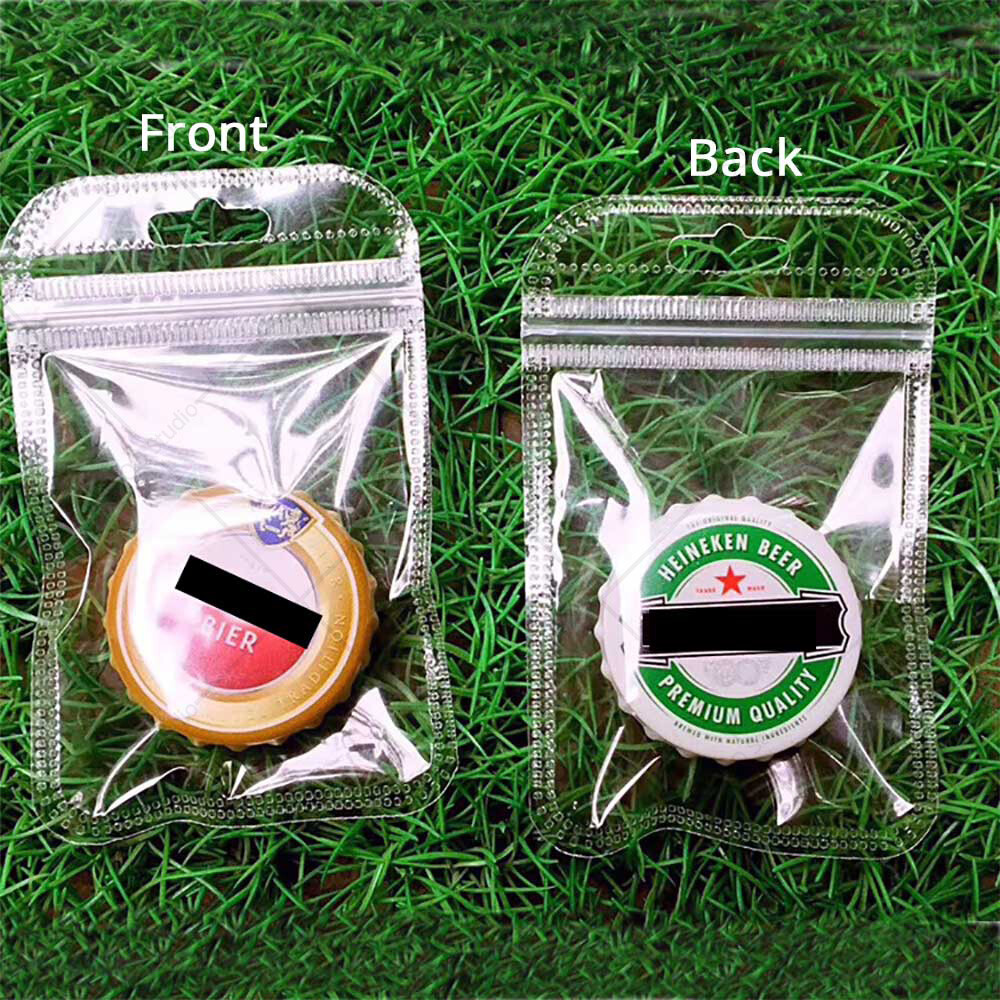 Multi-Size Clear/Clear/Clear Glossy Flat Mylar Zip Lock Pouch Bag w/ Hang Hole