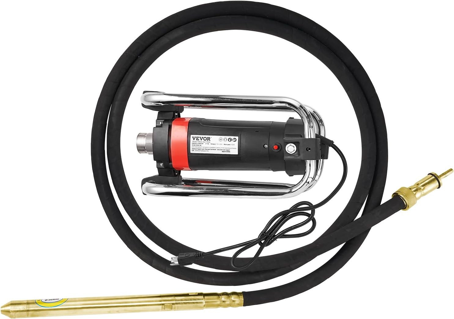 Concrete Vibrator, 1300W Power, 16000 Vibrations per Minute, Durable 2HP Copper
