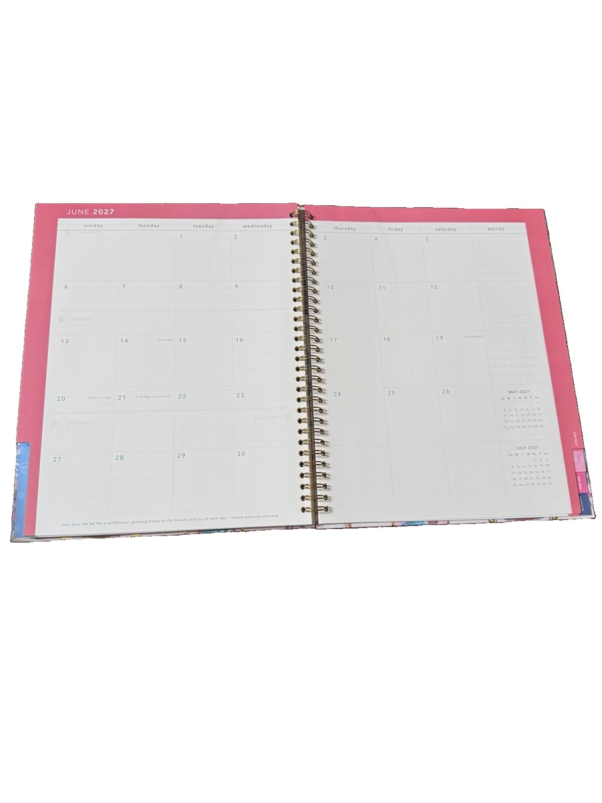 2027 Clementine 12 month Floral Planner July 2026-June 2027 11×9” Notebook Size