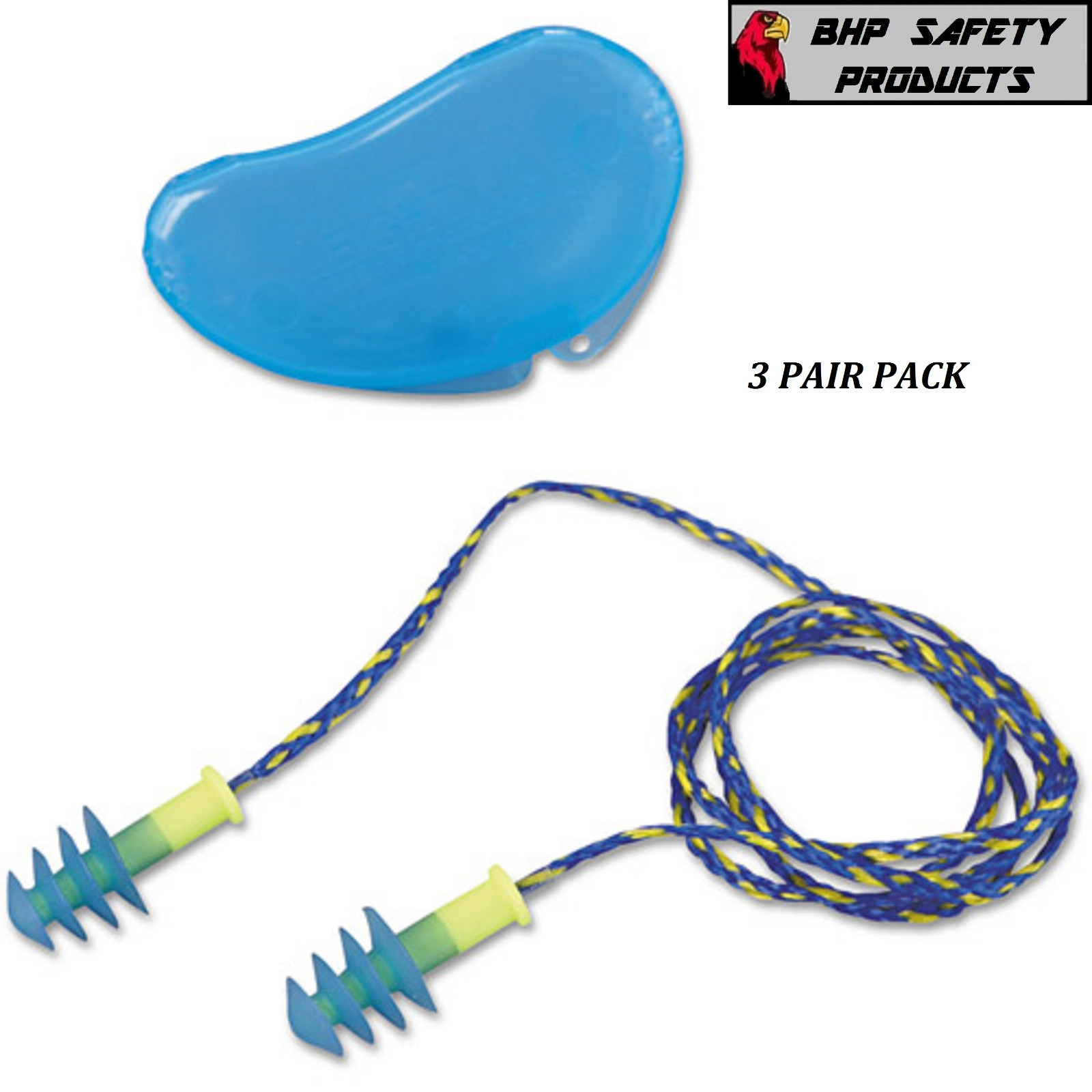 HOWARD LEIGHT FUS30-HP FUSION REUSABLE EAR PLUGS CORDED IN HEARPACK (3 PAIR)