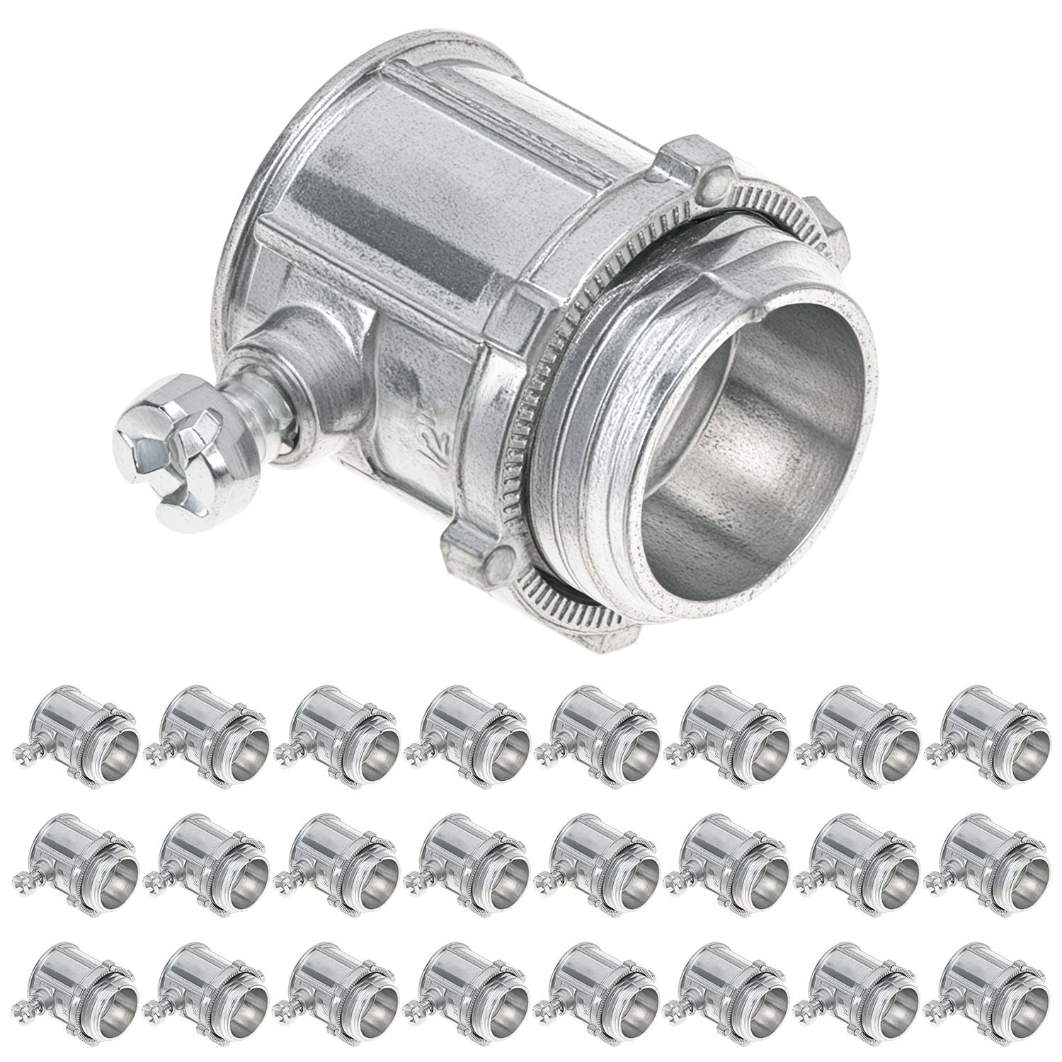 1/2″ Zinc Die Cast EMT Conduit Connectors 25 Pcs Screw Electrical Conduit