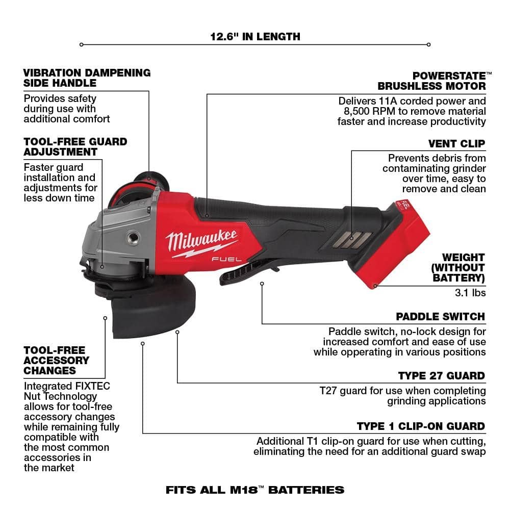 Milwaukee 3697-27 M18 FUEL 18V 7 Tool Cordless Lithium-Ion Combo Kit