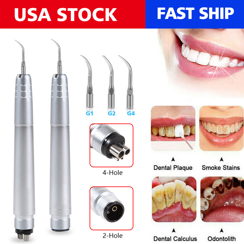 Dental Ultrasonic Air Scaler Handpiece Hygienist 2Hole/4Hole With 3 Tips USA