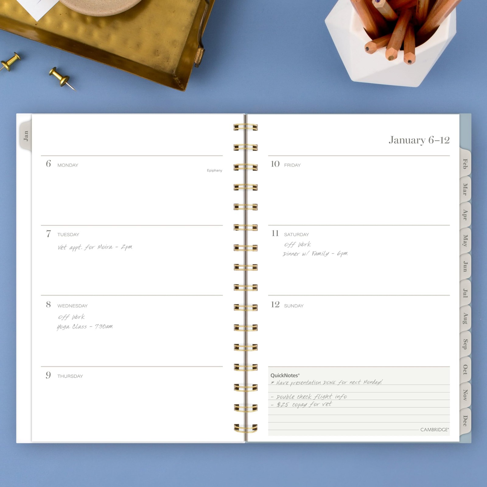 Cambridge 2025 Planner, Weekly & Monthly, 5-1/2″ x x 8-1/2″, Triad