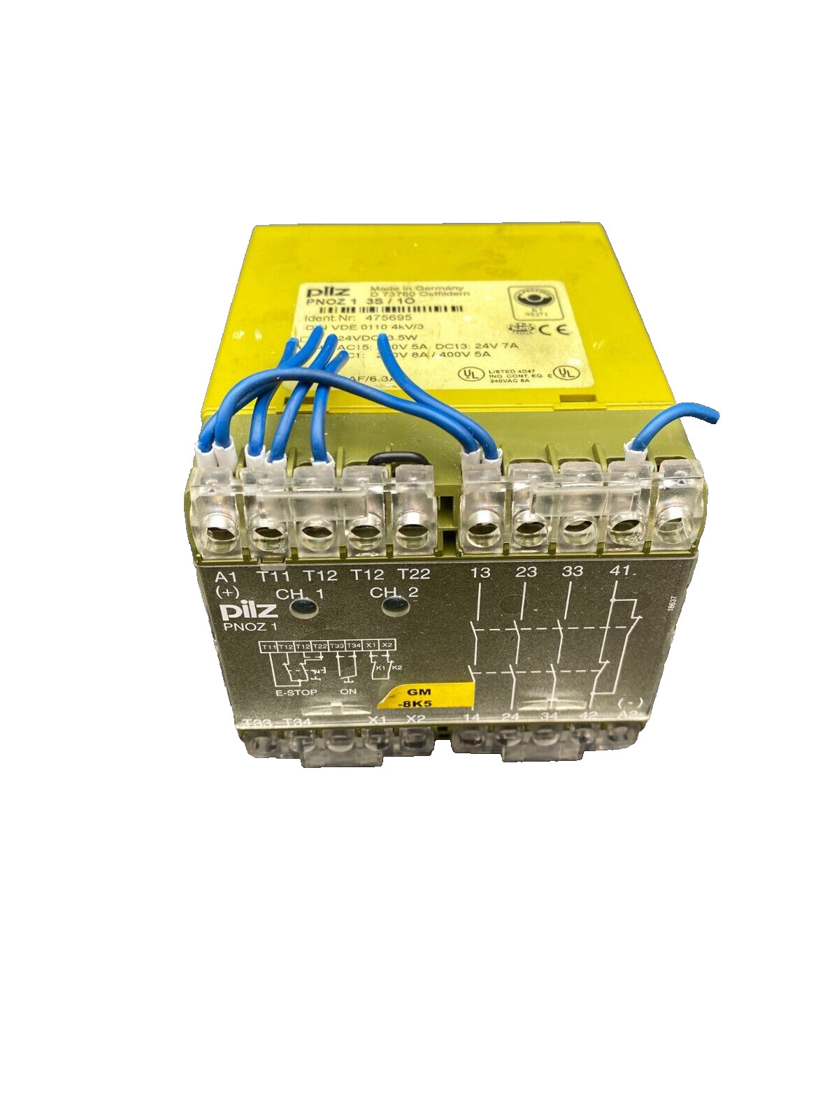 PILZ PNOZ 1 3S/1O 475695 SAFETY RELAY