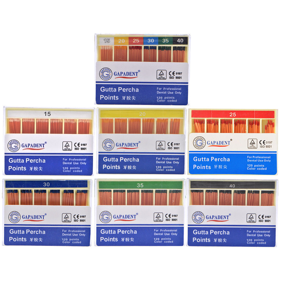 Dental GAPADENT Endodontic Gutta Percha Taper 0.02/0.04/0.06/F1-F3 For Choose