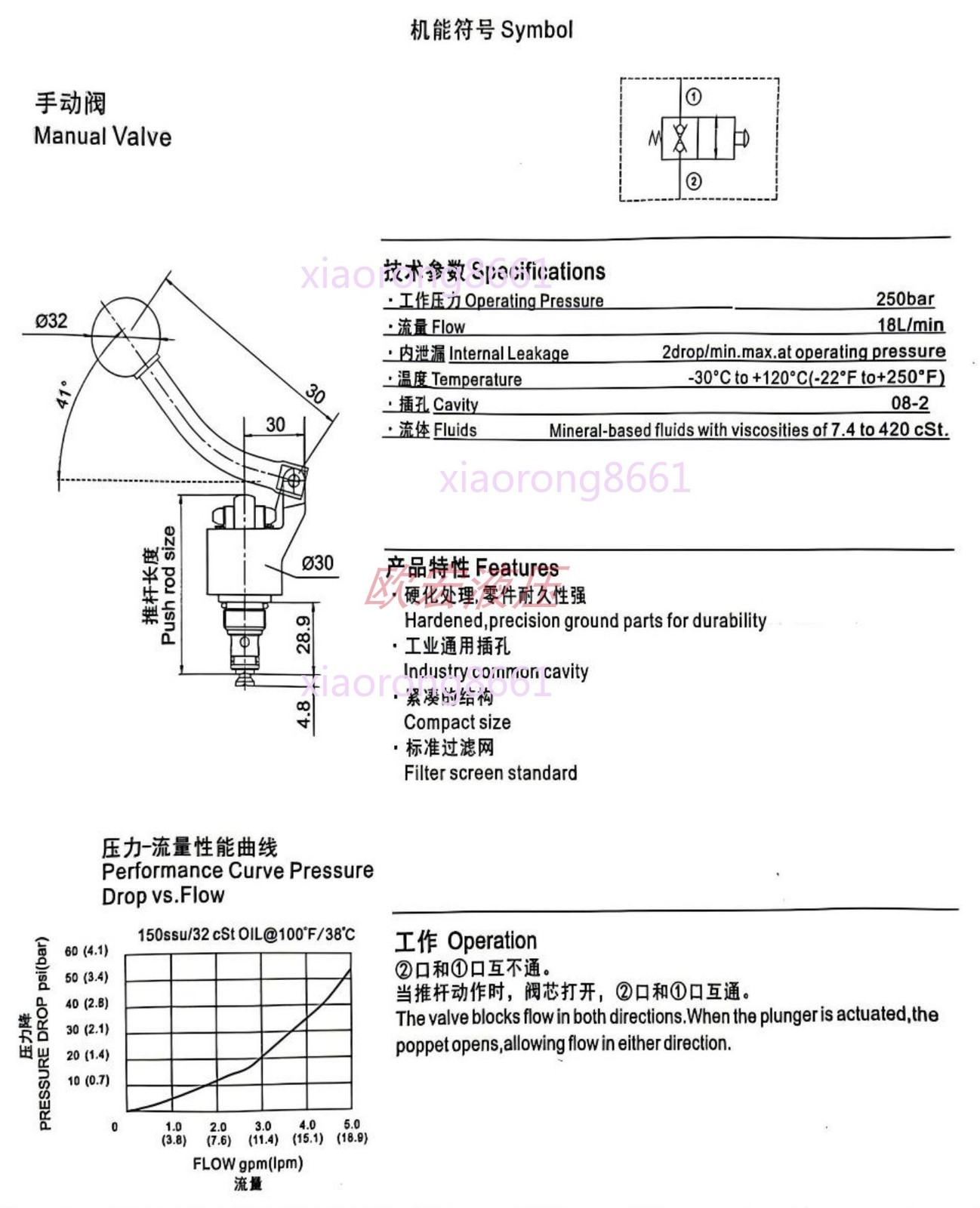 Manual Hydraulic Relief Drop Valve for Car Tail Lift Cylinder Pressure Release