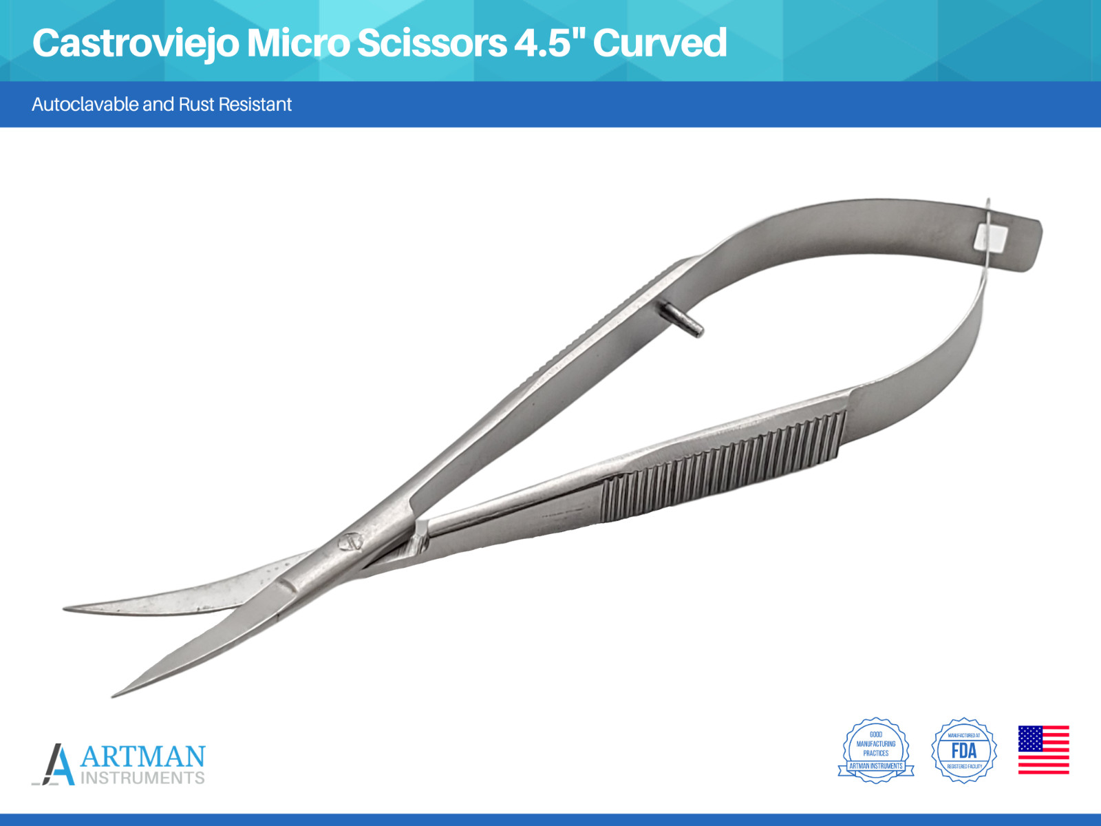 Castroviejo Micro Scissors 4.5″ Curved ARTMAN