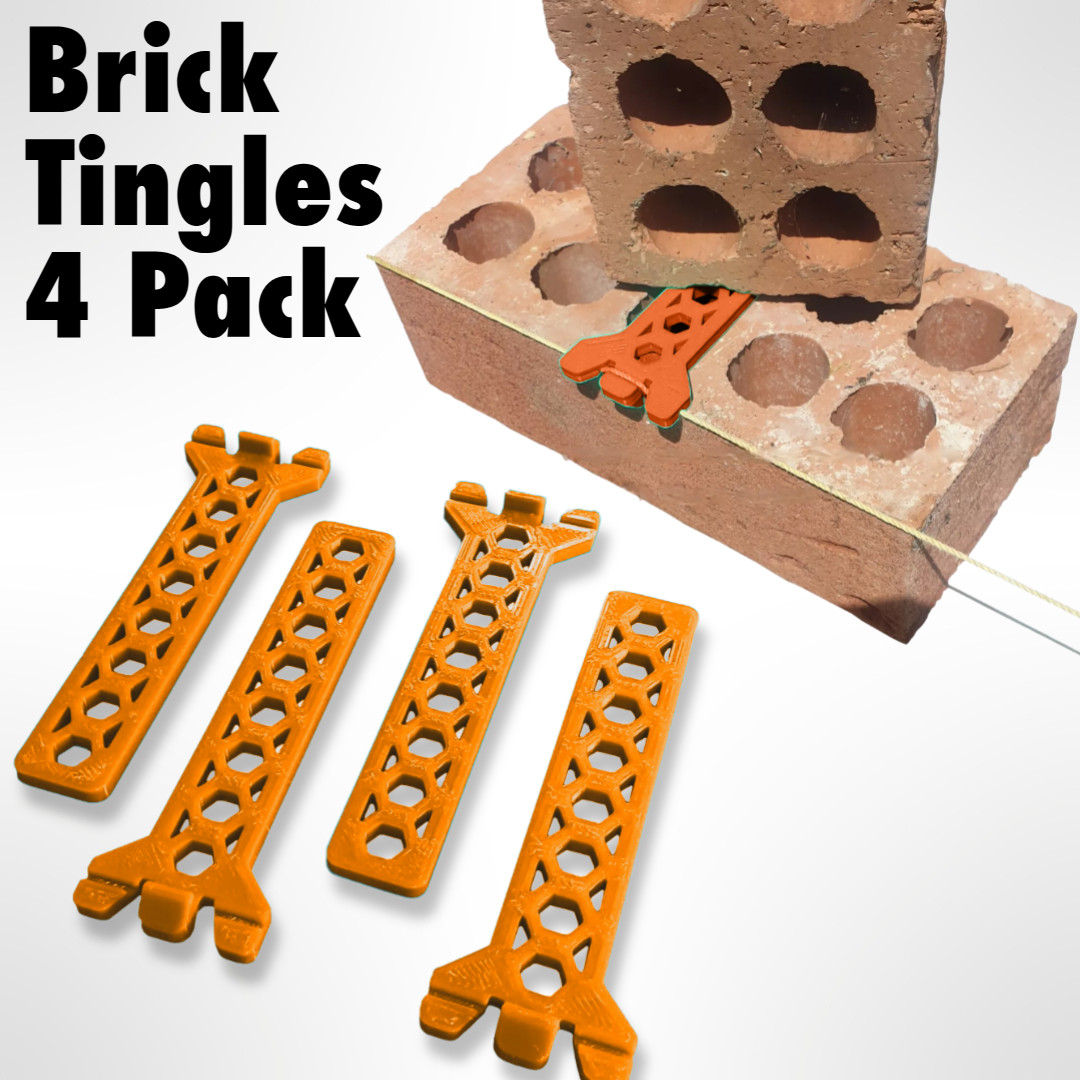 4 x Tingle brick wall building string line holder twigs use with corner blocks