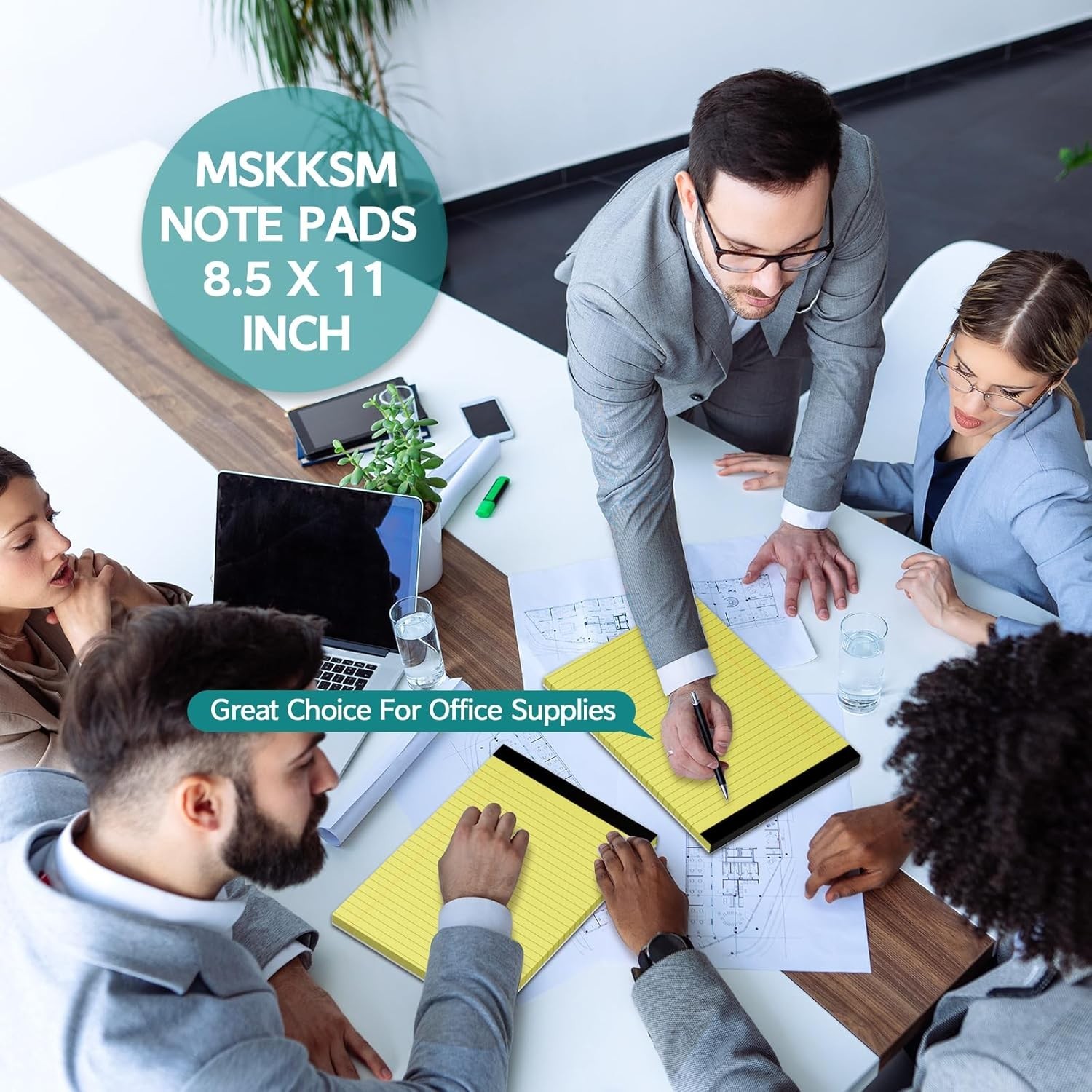 Legal Pads 8.5 x 11, 6 Pack Yellow Note Pads 8.5 x 11 Writing Pads, Wide Rule…