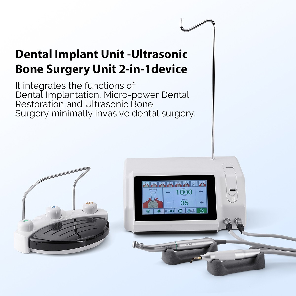 AZDENT Dental Piezo Bone Surgery & Implant Motor 2 IN 1 Bone Cutter Touch Screen
