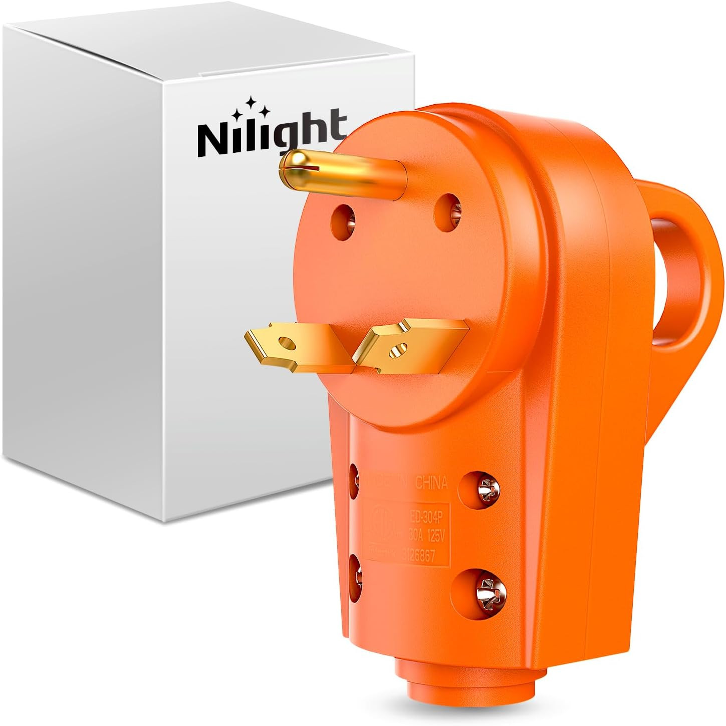 30 Amp RV Replacement Plug 125 Volt Heavy Duty Male with Handle ETL Listed NEMA