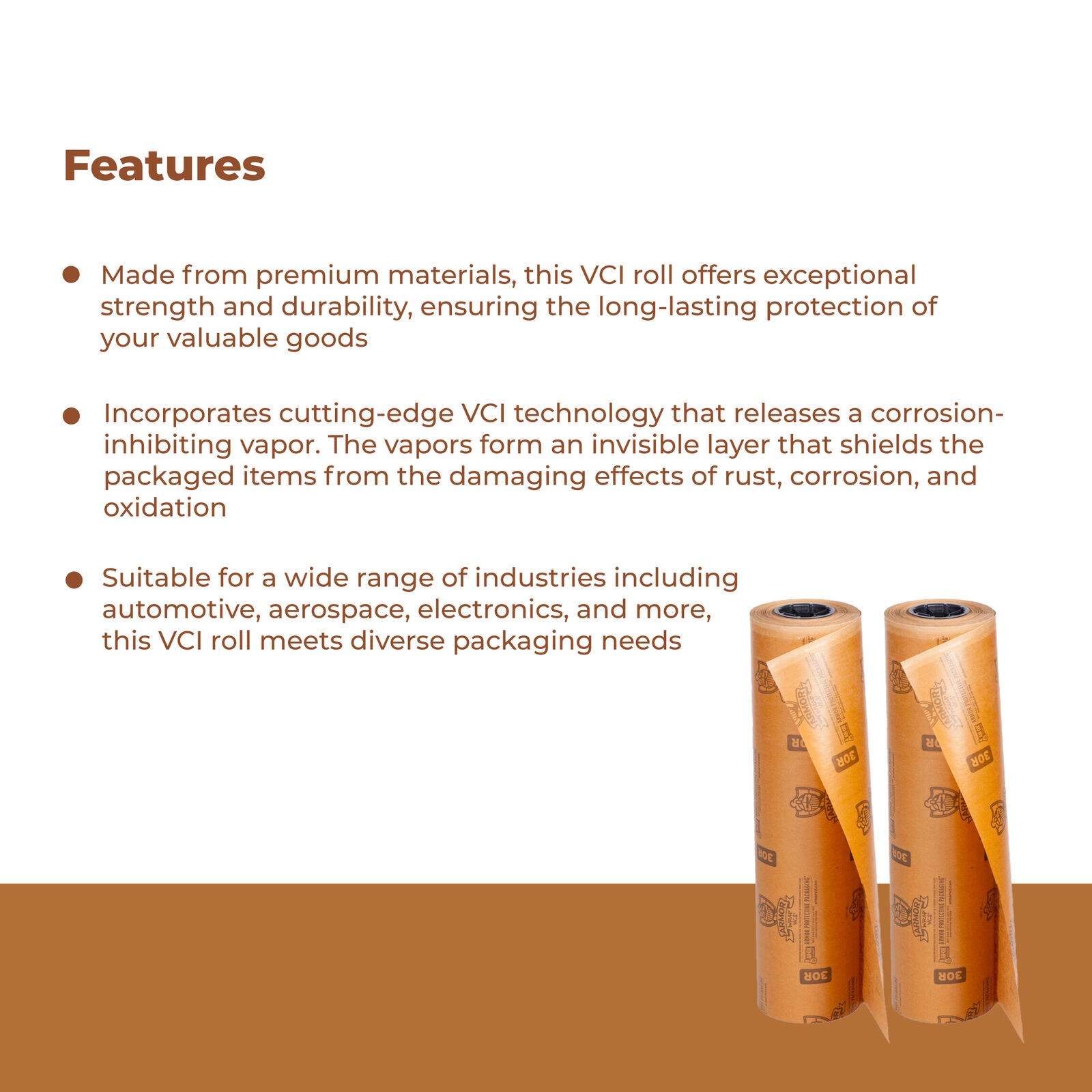 2 Rolls VCI Paper 18″ x 200 yds [Blocks Rust, Corrosion, Oxidation]