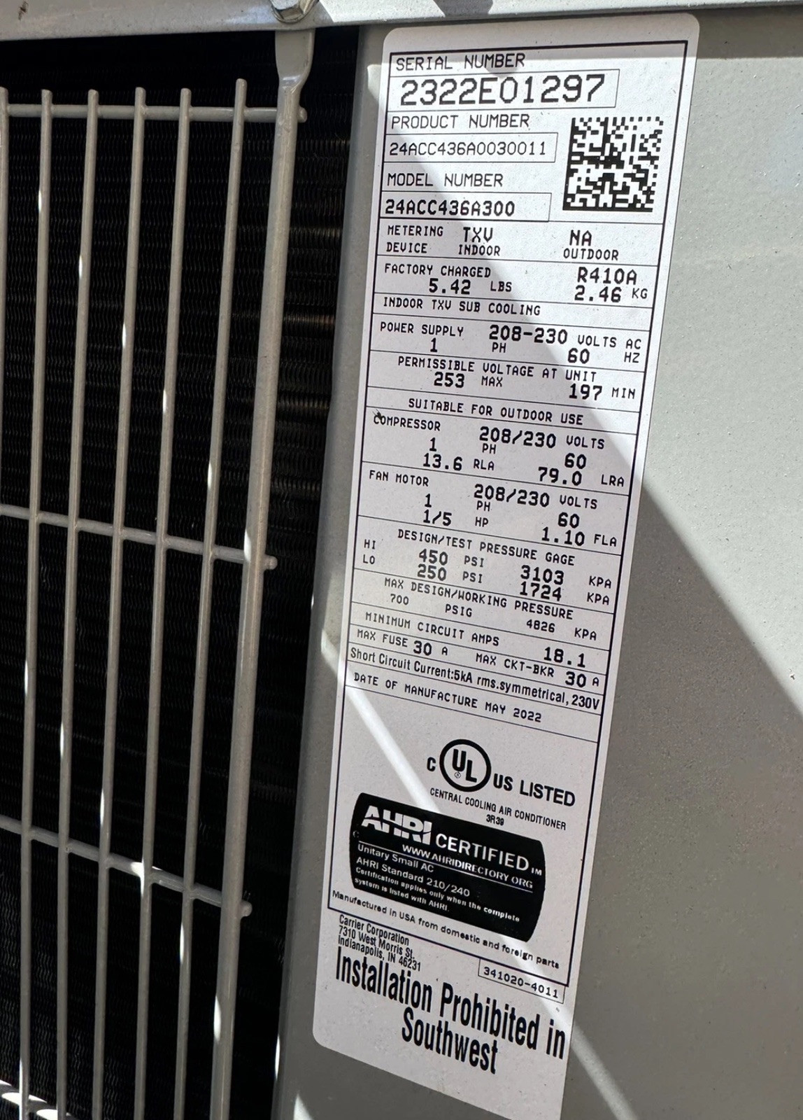 NEW CAPTIVE AIRE Make Up Air Unit Includes A/C Unit 220v 1 Phase