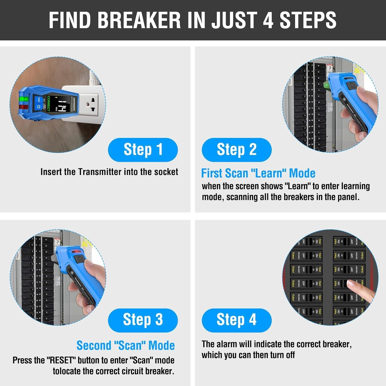 Electrical Circuit Tracer with GFCI Tester for Accurate Breaker Identification