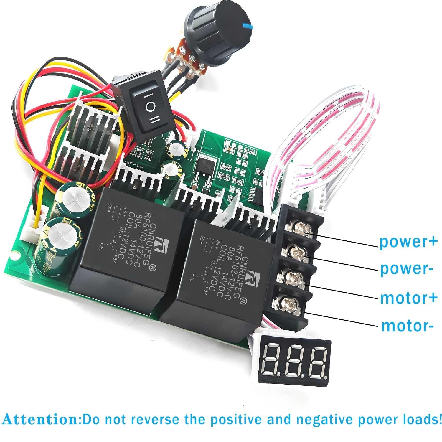 NEWNEWLIU PWM DC Motor Speed Controller,12V/24V/36V/48V/40A LED Display…