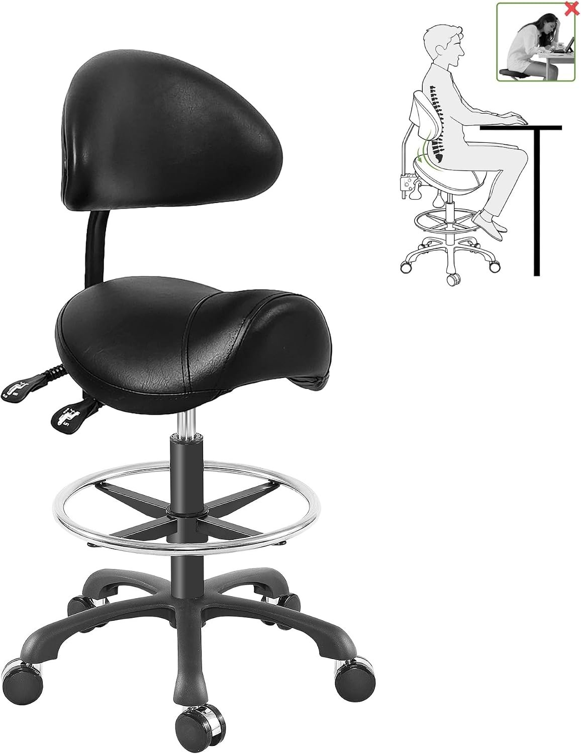 Oversized Ergonomic Drafting Chair with Backrest & Footrest – 400 lbs Capacity