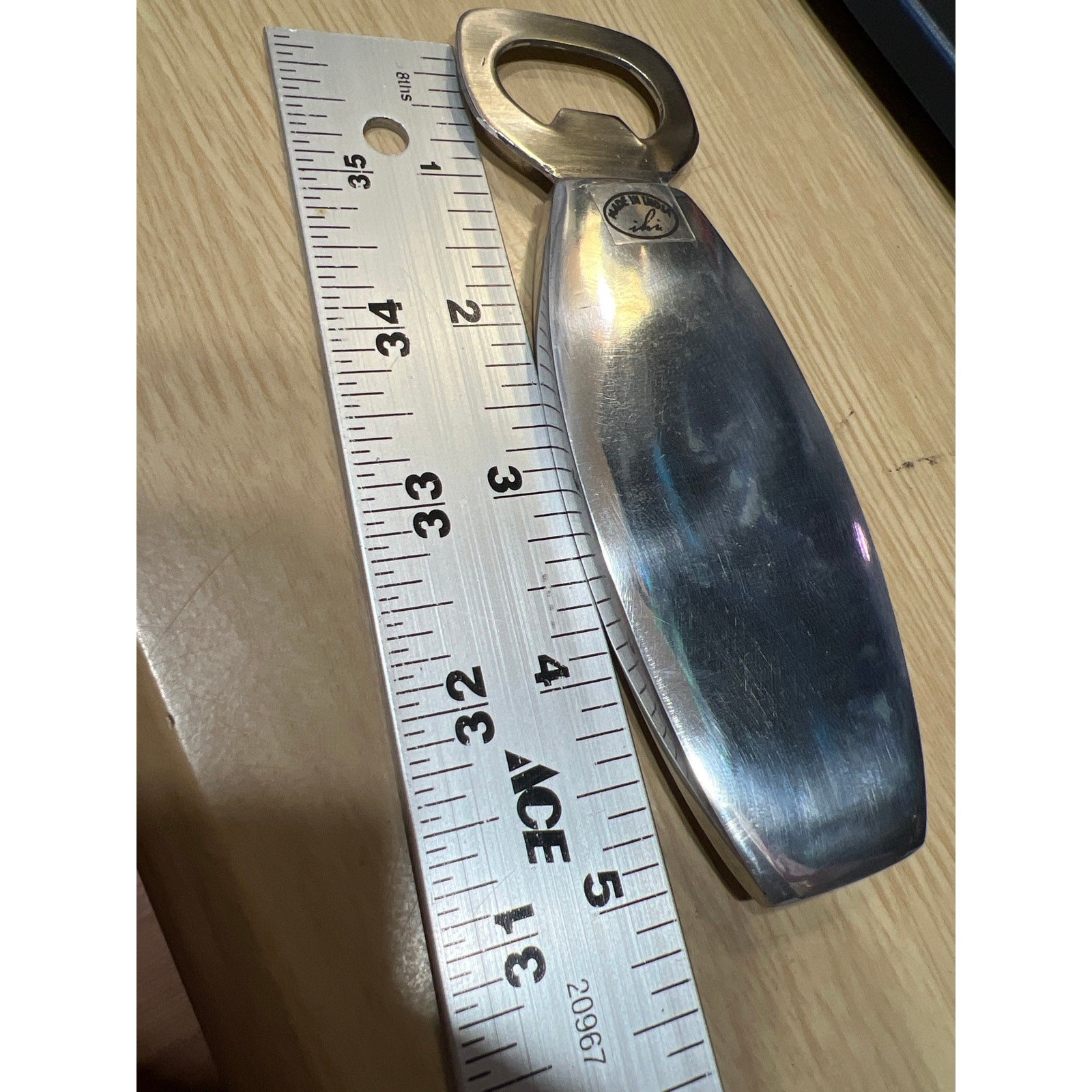 Vintage I.H.I Silver Tone Bottle Opener Made In India