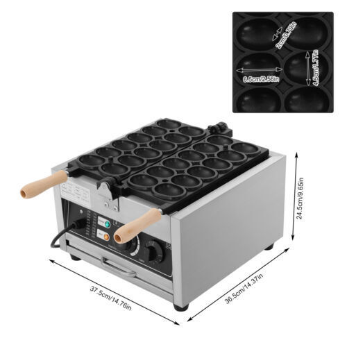 Egg-Shape Waffle Making Machine Mini Electric Waffle Making Baking Machine 1800W