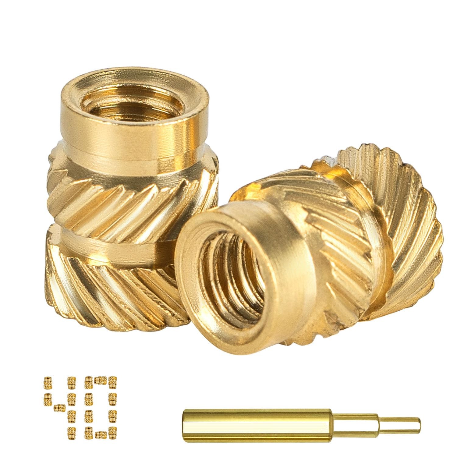 M2.5 M3 M4 Brass Threaded Inserts Bolt Set with Bolt for 3D Printed Plastic Part