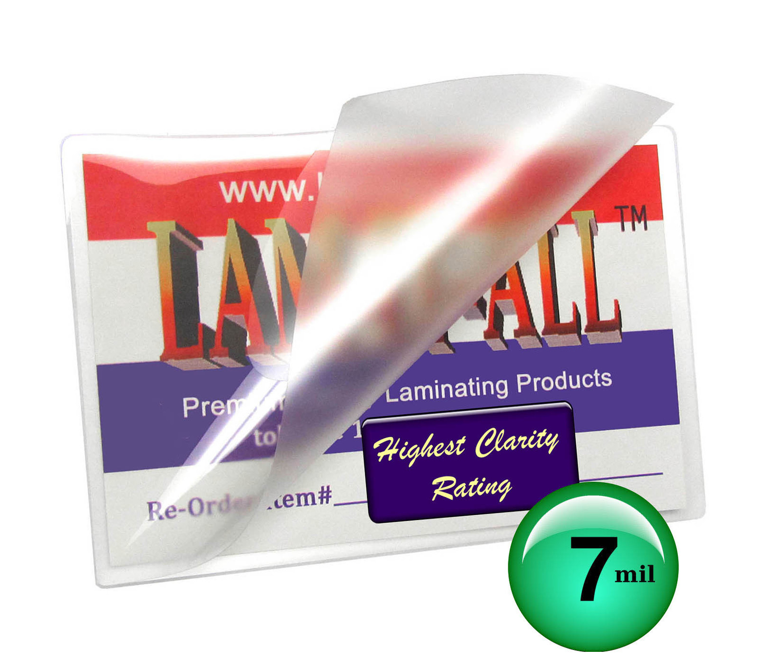 LAM-IT-ALL 7 Mil File Card Hot Laminating Pouches 3-1/2 x 5-1/2 [100/pack] Clear