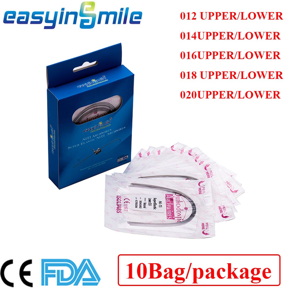10Pk Dental Ortho Super Elastic Niti Arch Wires Round Upper/Lower Brace Archwire